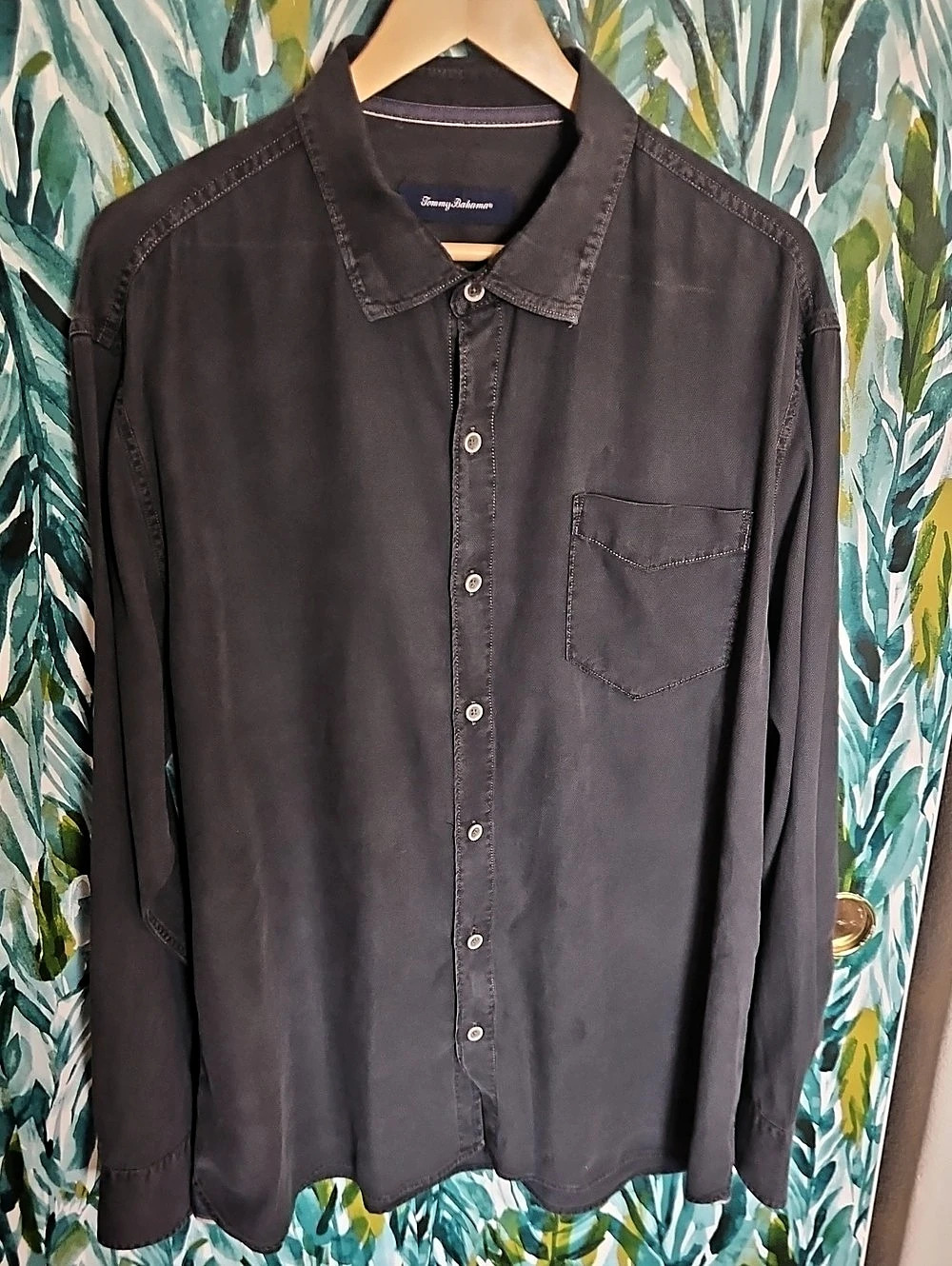 Tommy Bahama Casual Button Down Shirt Dark Blue XL